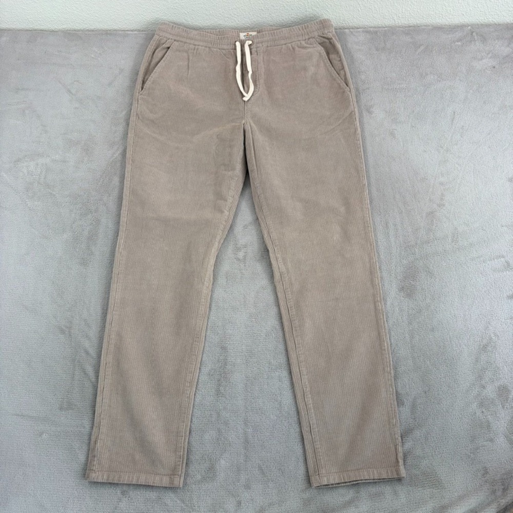 Marine Layer Slim Fit Saturday Corduroy Pants in‎ Beige Men XL Drawstring NWOT